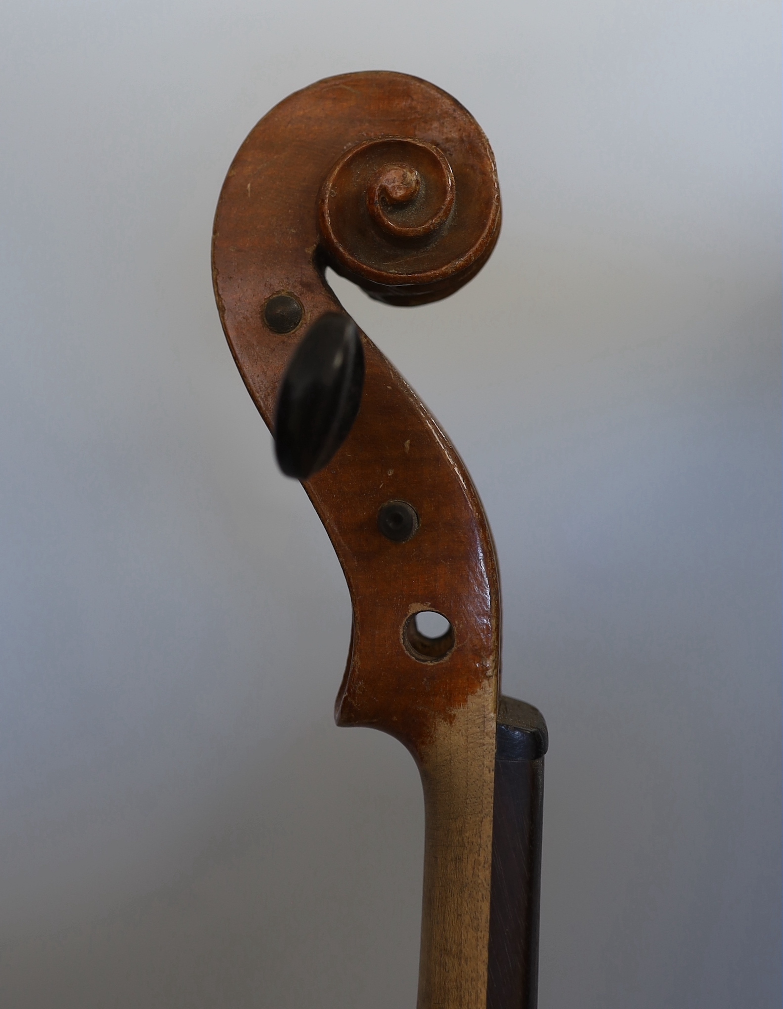 A full sized German violin and case, violin 60cm long